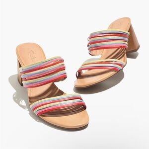 Madewell The Meg Slide sandal rainbow block heel